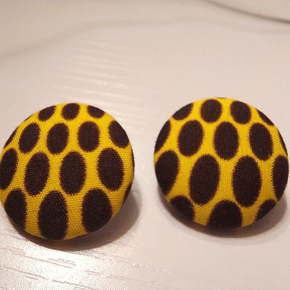 African Print Button Earrings! BUNDLE TO SAVE!